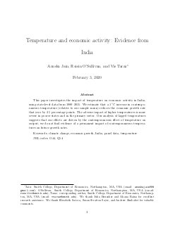 Temperature and Economic Activity: Evidence from India