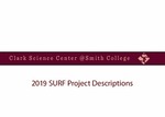 Summer Research Fellowship Project Descriptions 2019