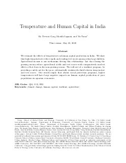 Temperature and Human Capital in India