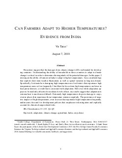 Can Farmers Adapt to Higher Temperatures? Evidence from India