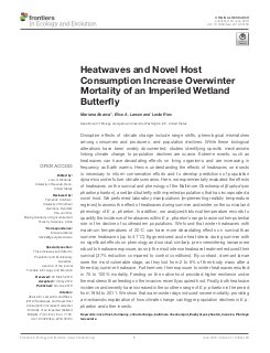 Heatwaves and Novel Host Consumption Increase Overwinter Mortality of an Imperiled Wetland Butterfly