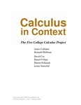 Calculus in Context by James Callahan, David Cox, Kenneth Hoffman, Donal O'Shea, Harriet Pollatsek, and Lester Senechal